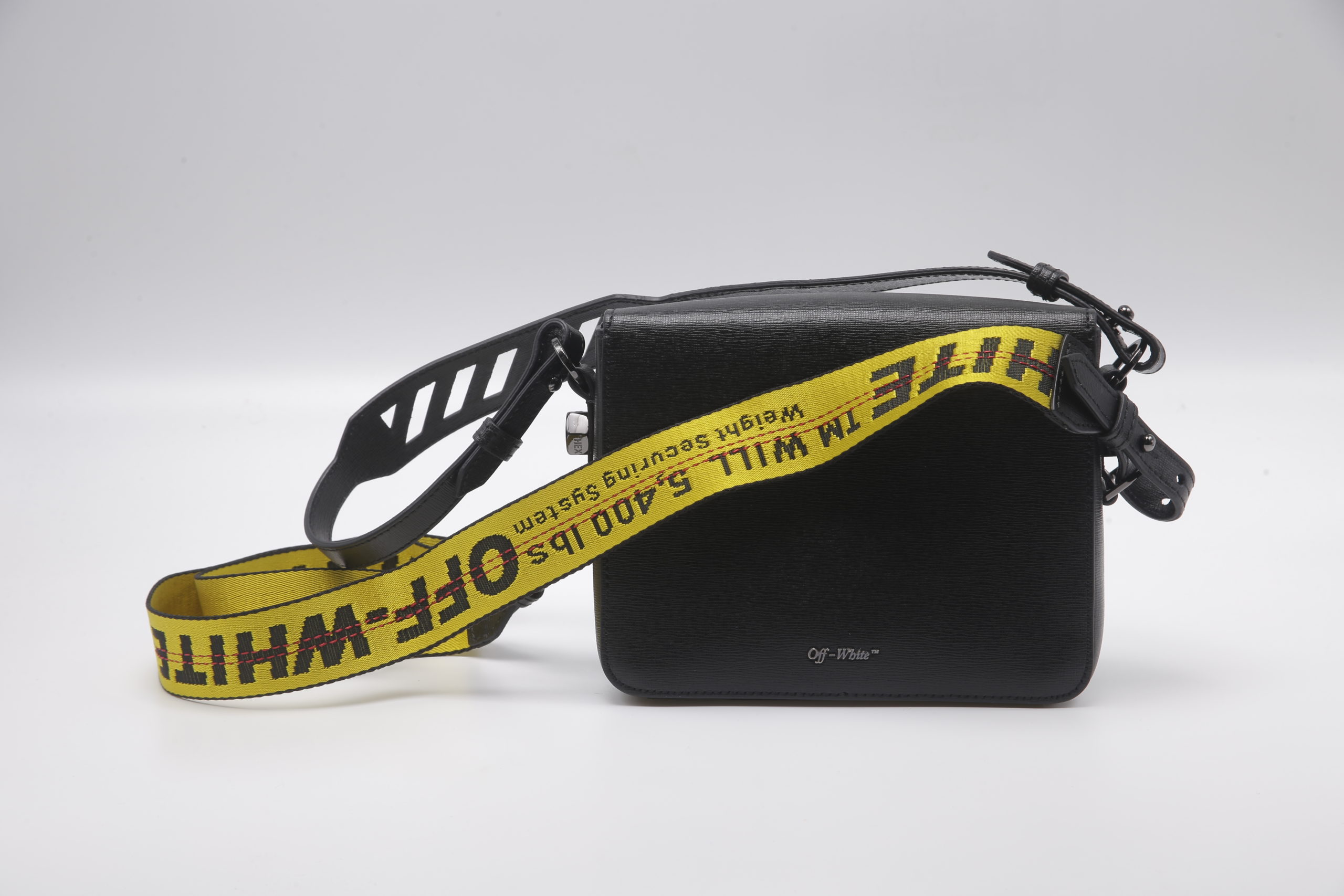 Off-White: Black Binder Clip Wallet Bag