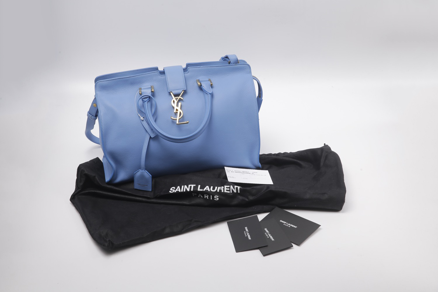 Saint Laurent Small 'cabas Monogram' Tote in Blue
