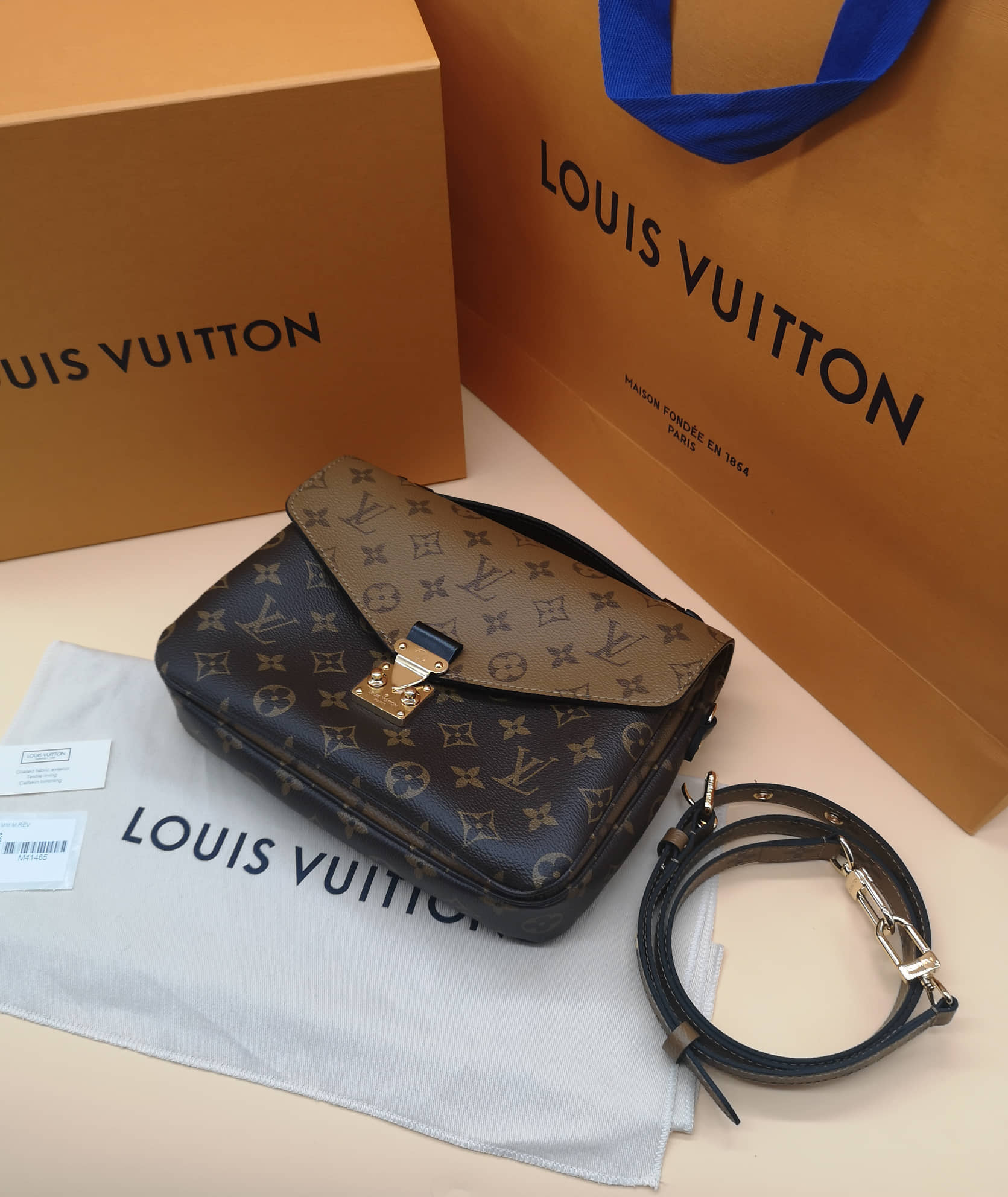 Louis Vuitton Monogram Reverse Metis Pochette M41465