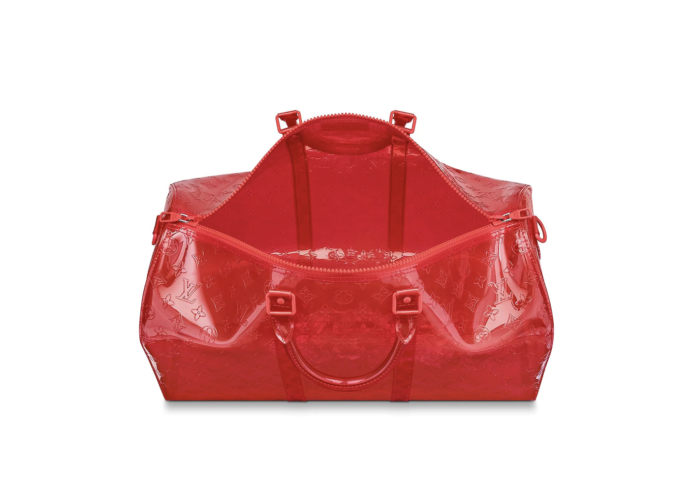 Louis Vuitton Keepall Virgil Abloh Red Travel Bag For Sale at 1stDibs