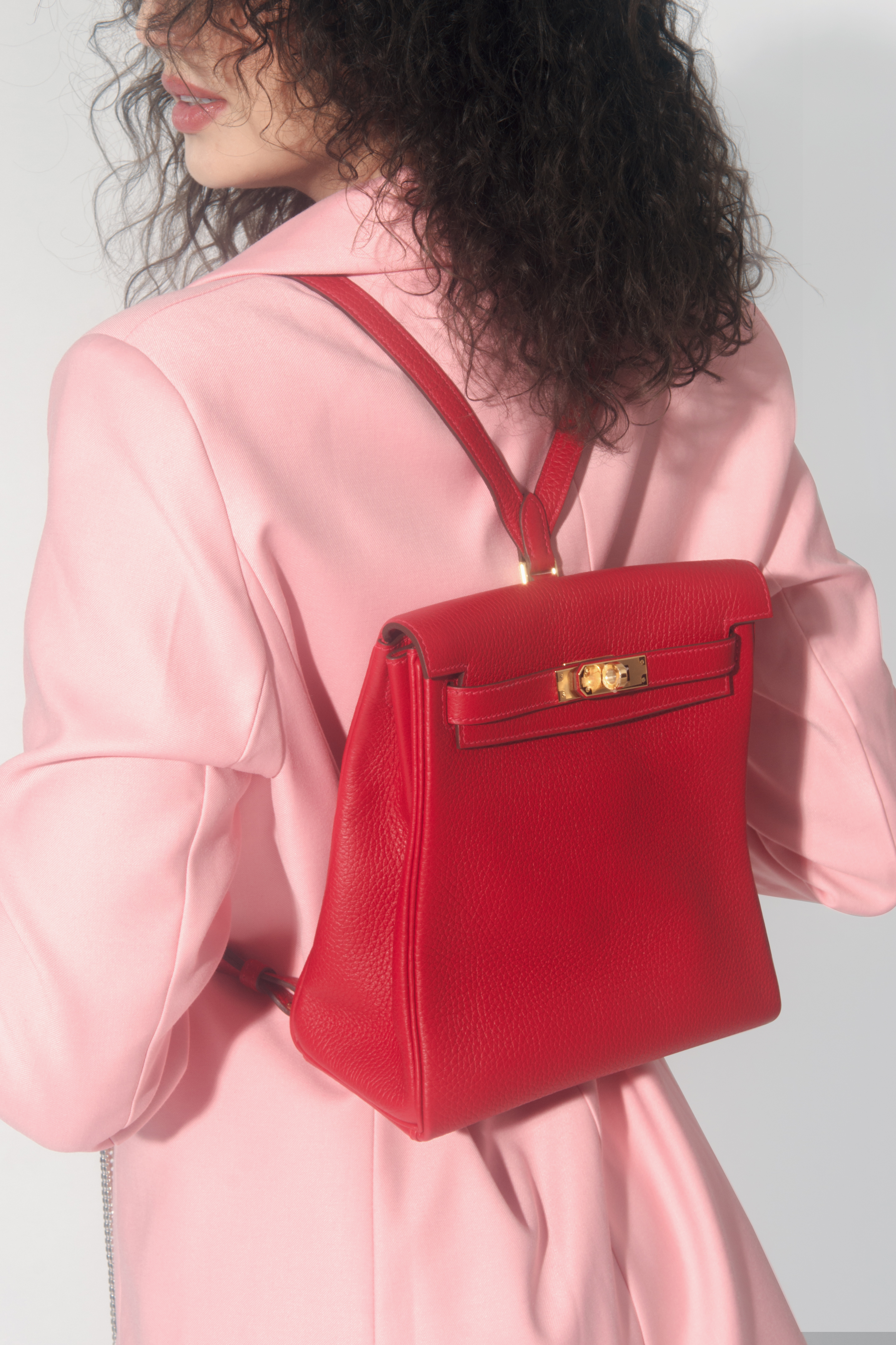 Hermes Black Clemence Kelly Ado Backpack with Handbag Straps &