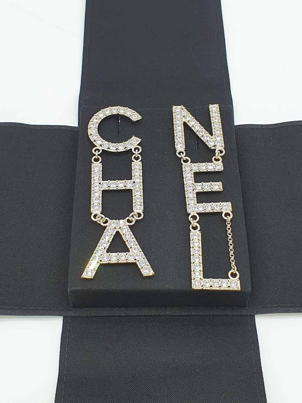 Chanel Logo Letter Statement Earrings with Crystals - Selectionne PH