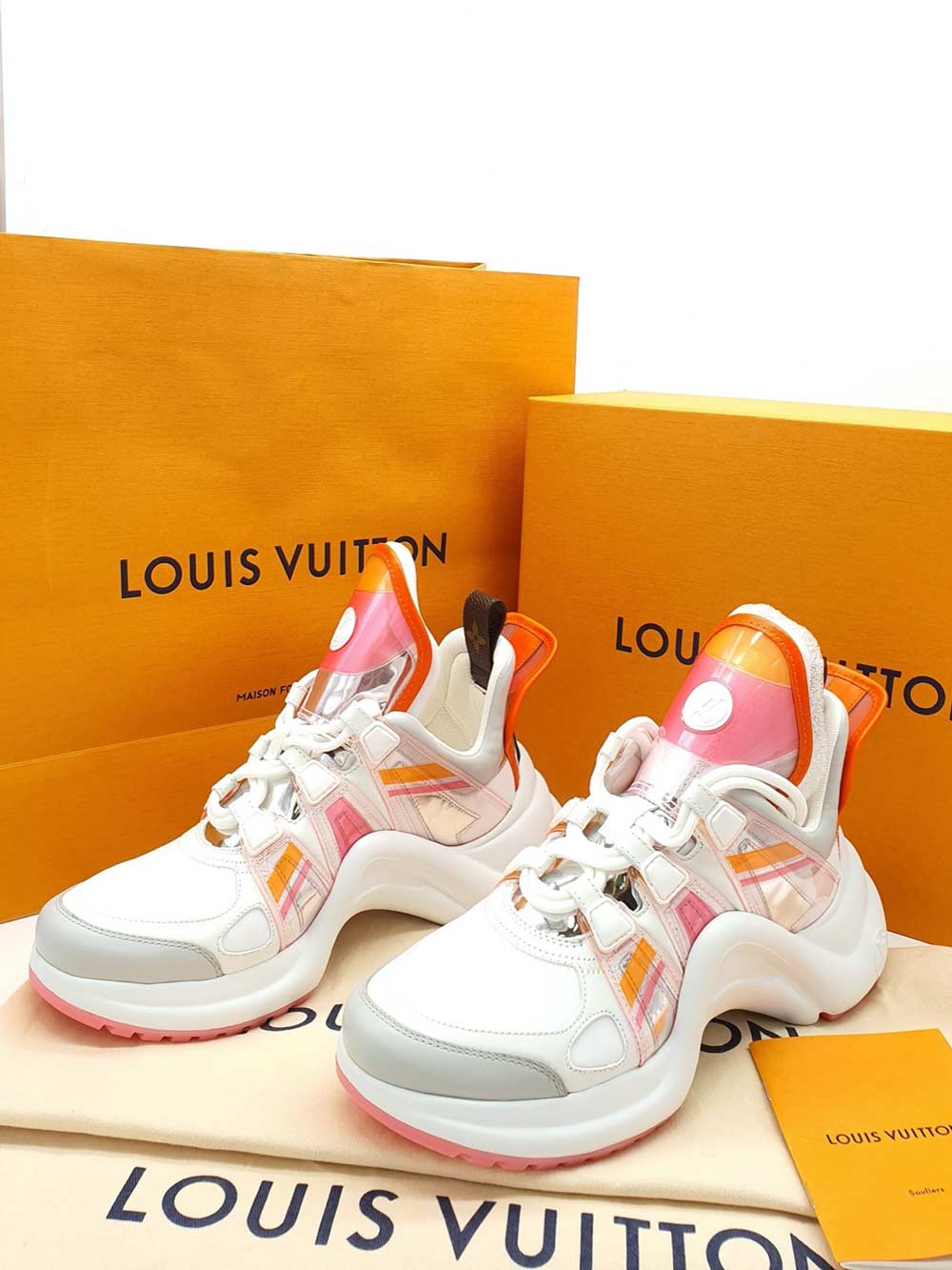 Louis Vuitton Lv Archlight Sports Shoes Orange in Blue